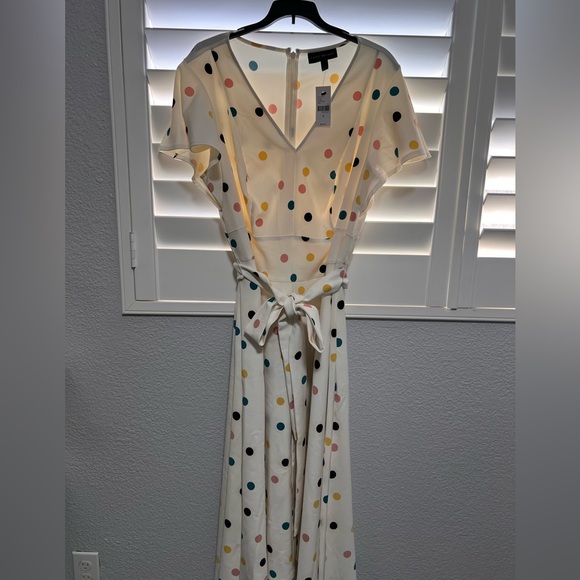NWT Lane Bryant Size 16 Polka Dot Dress with tie waist - Picture 2 of 5